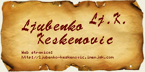 Ljubenko Keskenović vizit kartica